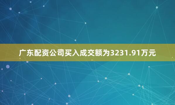 广东配资公司买入成交额为3231.91万元